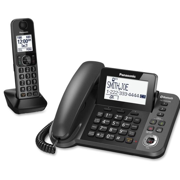 Panasonic KX-TGF380M DECT 6.0 Bluetooth Corded Base & 1 Cordless Handset Phones - Picture 1 of 8